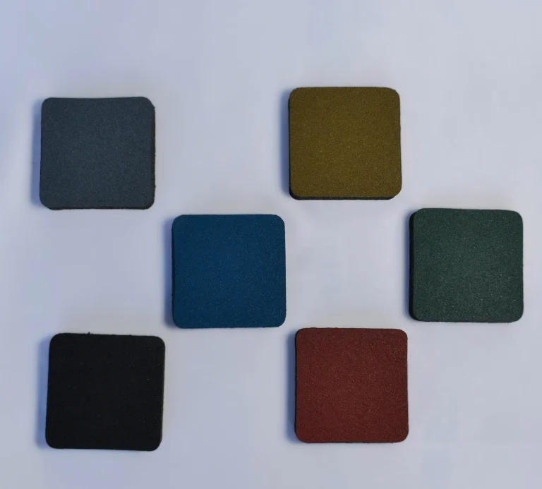 Muestras de caucho compactado para gimnasio en seis colores