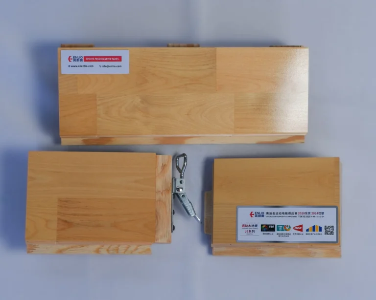 Muestras de parquet deportivo armable y desarmable