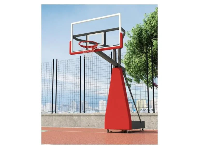Soporte de básquetbol portátil con altura regulable, tablero de vidrio templado y base con ruedas